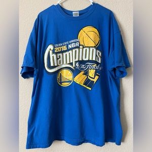 GSW Golden State Warriors 2015 NBA Champions Tee T Shirt Adult 2XL Blue Finals